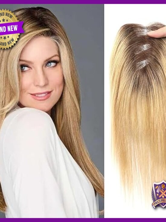 10 Inch Human Hair Topper with Swiss Base for Thinning Hair Coverage